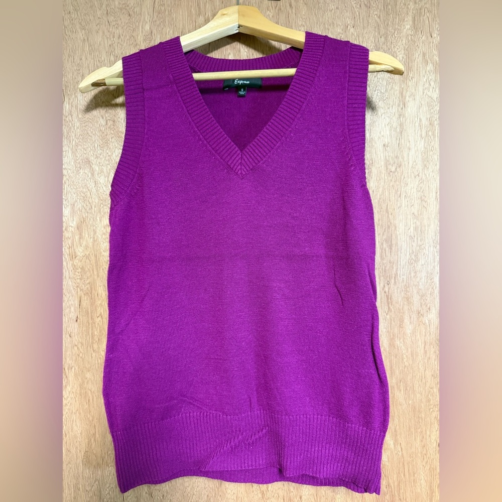 Express purple sweater vest